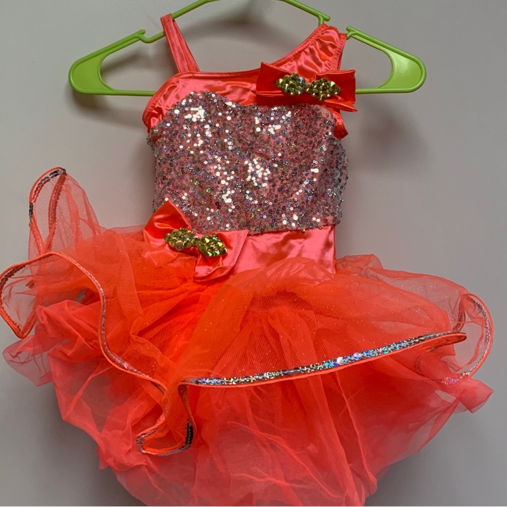 New, never worn! Weissman orange Tiny Dancer costume…headpiece included!